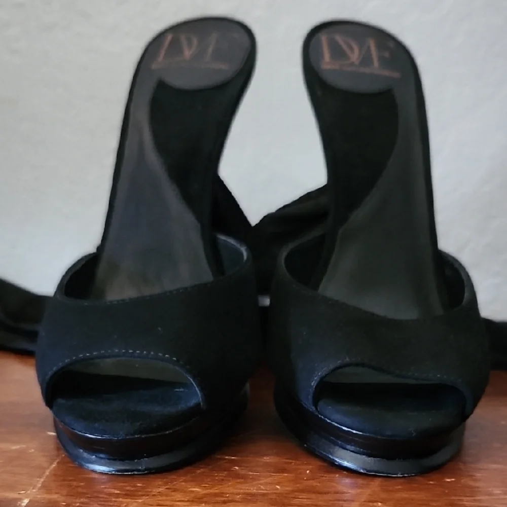 DVF Eva Ballerina Open Toe Ribbon Black Size 8M